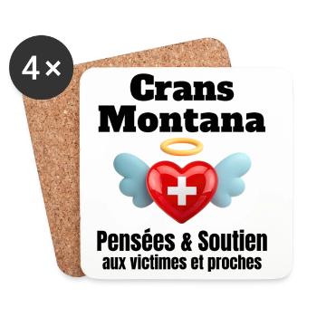 Switzerland, I am Swiss, Crans-Montana - Coasters (set of 4) - white - Front