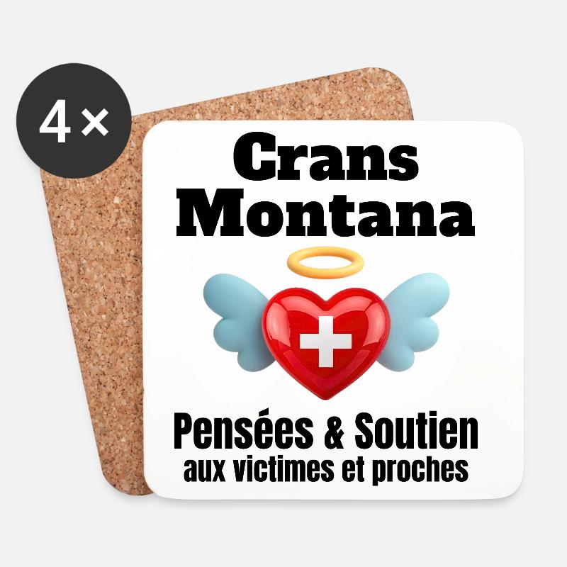 Schweiz, ich bin Schweizerin, Crans-Montana - Untersetzer (4er-Set) - Weiß