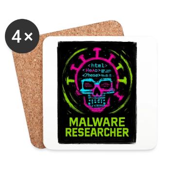 Cybersicherheit: Malware-Forscher - Untersetzer (4er-Set) - Weiß - Vorne