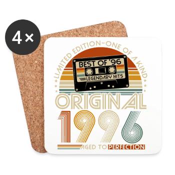 1996 Jahrgang geboren 30. Geburtstag Geschenk - Untersetzer (4er-Set) - Weiß - Vorne