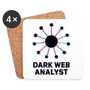 Dark-Web-Analyst – Cybersicherheit - Untersetzer (4er-Set) - Weiß - Vorne