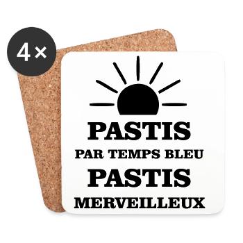 Pastis in blauem Wetter wunderbares Pastis - Untersetzer (4er-Set) - Weiß - Vorne