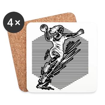 Modernes Handball Artwork fuer Frauen - Untersetzer (4er-Set) - Weiß - Vorne