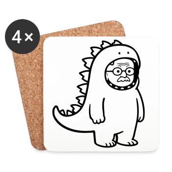 Carnival grouch grandpa - Coasters (set of 4) - white - Front