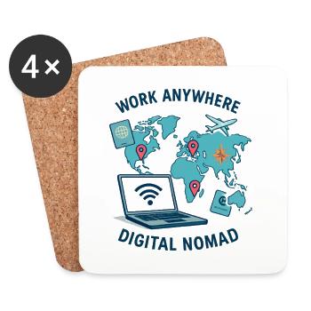 Telecommuting - telecommuting - Full Remote - Coasters (set of 4) - white - Front
