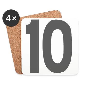 10 Nummern - Untersetzer (4er-Set) - Weiß - Vorne