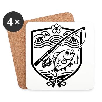 Blason des Anglers - Dessous de verre (lot de 4) - blanc - Devant