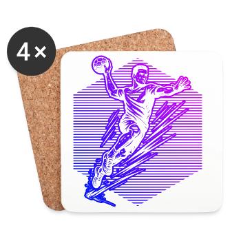 Clear handball message for men - Coasters (set of 4) - white - Front