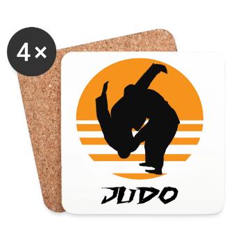 Judo - Dessous de verre (lot de 4) - blanc - Devant