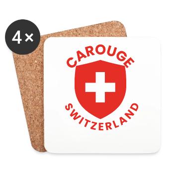 Carouge Schweiz Schilddesign - Untersetzer (4er-Set) - Weiß - Vorne