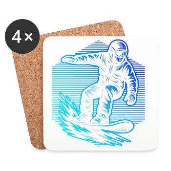Vintage Snowboard Design für Snowboard - Untersetzer (4er-Set) - Weiß - Vorne