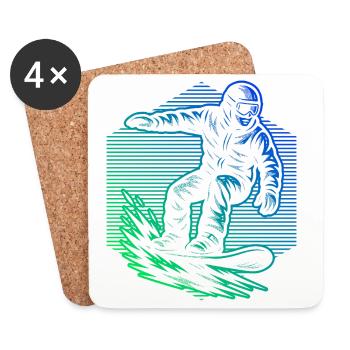 Ambiances snowboard pour snowboard - Dessous de verre (lot de 4) - blanc - Devant