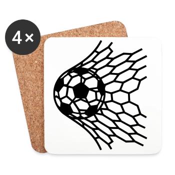 Goal Soccer Ball in Net Hit Vector - Coasters (set of 4) - white - Front