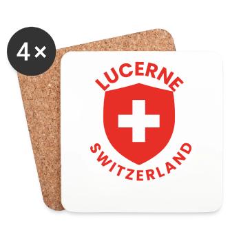 Luzerner Schilddesign Schweiz - Untersetzer (4er-Set) - Weiß - Vorne