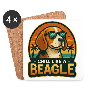 Chill like a beagle - Coasters (set of 4) - white - Front