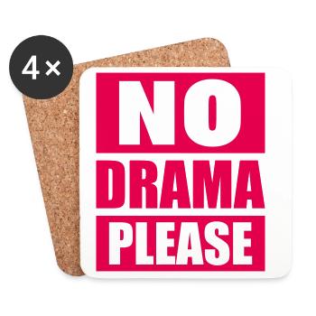 No Drama Please Ruhe Entspannung Relax Chill Spaß - Untersetzer (4er-Set) - Weiß - Vorne