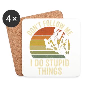 Retro Climber Don’t Follow Me - Coasters (set of 4) - white - Front