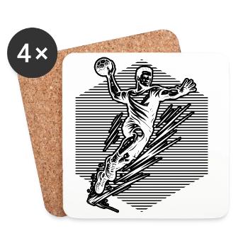 Un motif réservé au handball pour hommes - Dessous de verre (lot de 4) - blanc - Devant