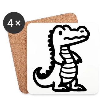 alligator - Dessous de verre (lot de 4) - blanc - Devant