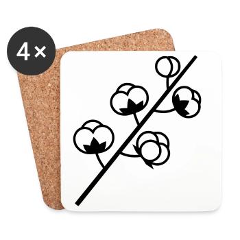 Cotton Branch Plant - Coasters (set of 4) - white - Front