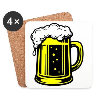 Bière Beer Symbol Beer - Dessous de verre (lot de 4) - blanc - Devant