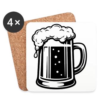 Bierkrug Symbol Bier - Untersetzer (4er-Set) - Weiß - Vorne