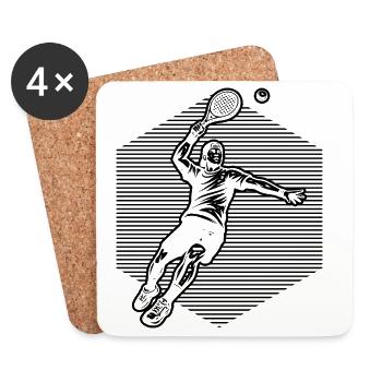 Classic padel motif - Coasters (set of 4) - white - Front