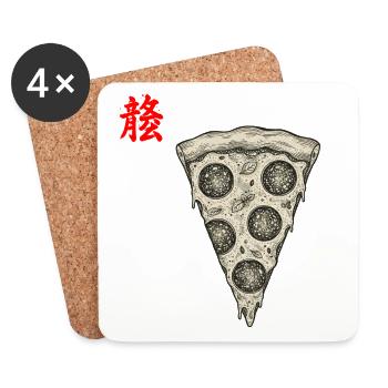 Pizza Asian - Coasters (set of 4) - white - Front