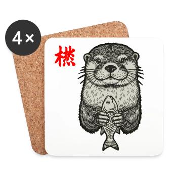 Otter Asian - Coasters (set of 4) - white - Front