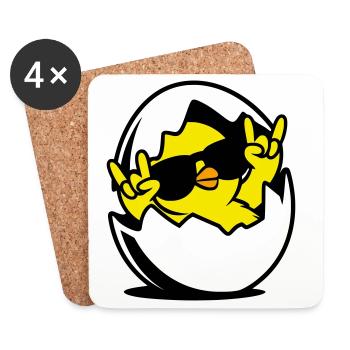 Rock Chick – Cool Chick in an Egg - Coasters (set of 4) - white - Front