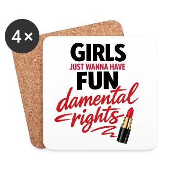 Les filles veulent juste avoir des droits de s’amuser - Dessous de verre (lot de 4) - blanc - Devant