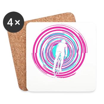 Reite deine eigene Rasse Spiral-Kunst - Untersetzer (4er-Set) - Weiß - Vorne