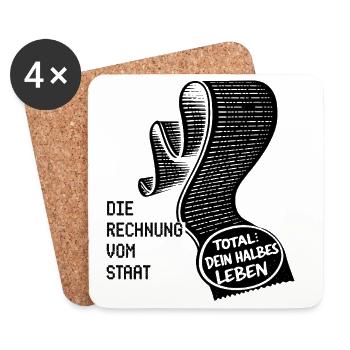 The bill from the state. Taxes Humor - Coasters (set of 4) - white - Front