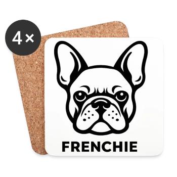 T-shirt Bouledogue français Minimaliste Frenchie Dog Lover - Dessous de verre (lot de 4) - blanc - Devant