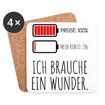 Prix, 100 % Mon compte 1 % - Dessous de verre (lot de 4) - blanc - Devant