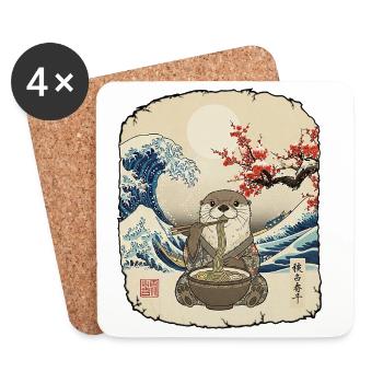 Otter Ramen Asiatisch - Untersetzer (4er-Set) - Weiß - Vorne