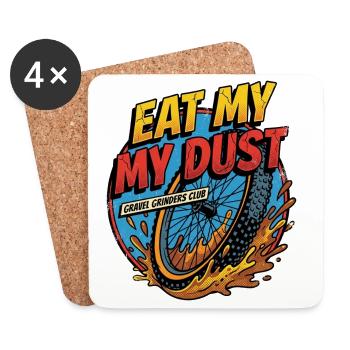 Eat My Dust Gravel Grinders - Coasters (set of 4) - white - Front