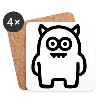 monster - Coasters (set of 4) - white - Front