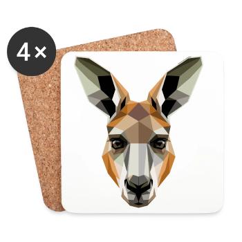 Kangaroo Australia Outback Wild Cute Kangaroos - Coasters (set of 4) - white - Front