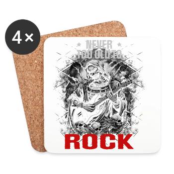 NEVER TOO OLD TO ROCK - Coasters (set of 4) - white - Front