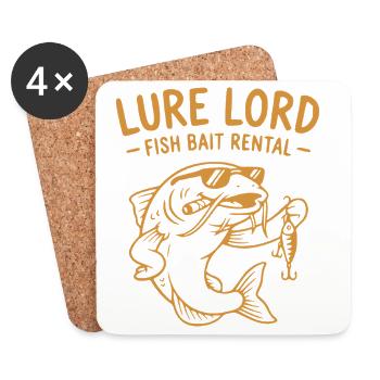 Lure Lord, T-shirt Drôle de Pêcheur, Sweat à capuche, Mug - Dessous de verre (lot de 4) - blanc - Devant