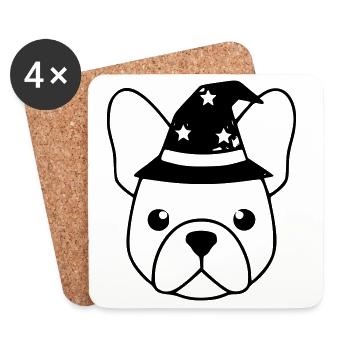 Résumé du chapeau de sorcier français - Dessous de verre (lot de 4) - blanc - Devant
