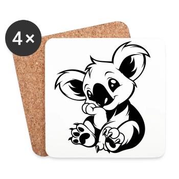Süßer Koala sitzt verspielt - Untersetzer (4er-Set) - Weiß - Vorne
