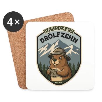 Basiscamp Drölfzehn – Das Patch vom Camp - RCCX - Untersetzer (4er-Set) - Weiß - Vorne