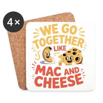 Mac and Cheese Best Friends Couple Design - Coasters (set of 4) - white - Front