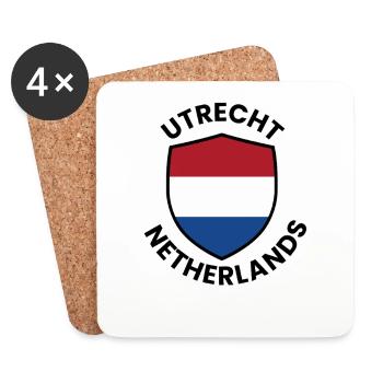 Utrecht Shield Netherlands flag - Coasters (set of 4) - white - Front