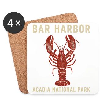 Bar Harbor, Acadia National Park – Visit Aca - Coasters (set of 4) - white - Front