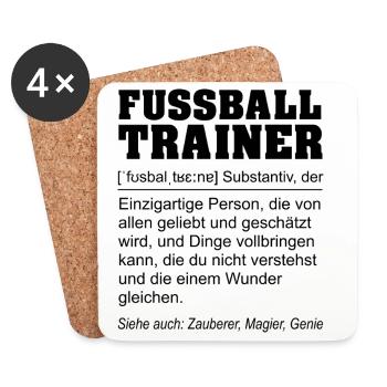 Lustige Definition Fußballtrainer Geschenk - Untersetzer (4er-Set) - Weiß - Vorne