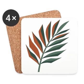 Boho Blumenstrauß Floral Bouquet - Coasters (set of 4) - white - Front