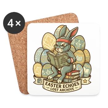 Archiviste du lapin de Pâques - Dessous de verre (lot de 4) - blanc - Devant